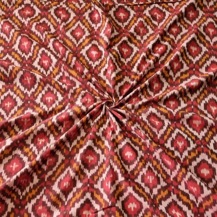 Pure cotton Ikat fabric with traditional handwoven pattern – 2/60 count"