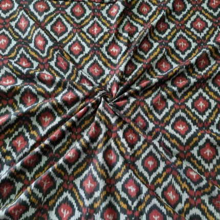Artisan-made Ikat cotton fabric with fine detailed desig