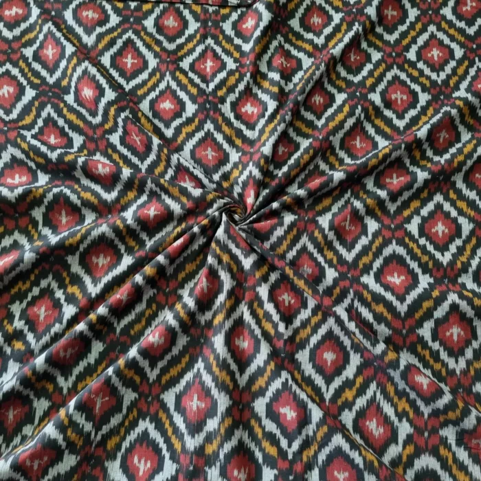 Artisan-made Ikat cotton fabric with fine detailed desig