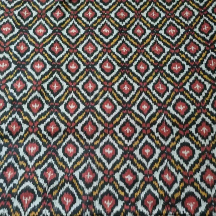 Artisan-made Ikat cotton fabric with fine detailed desig