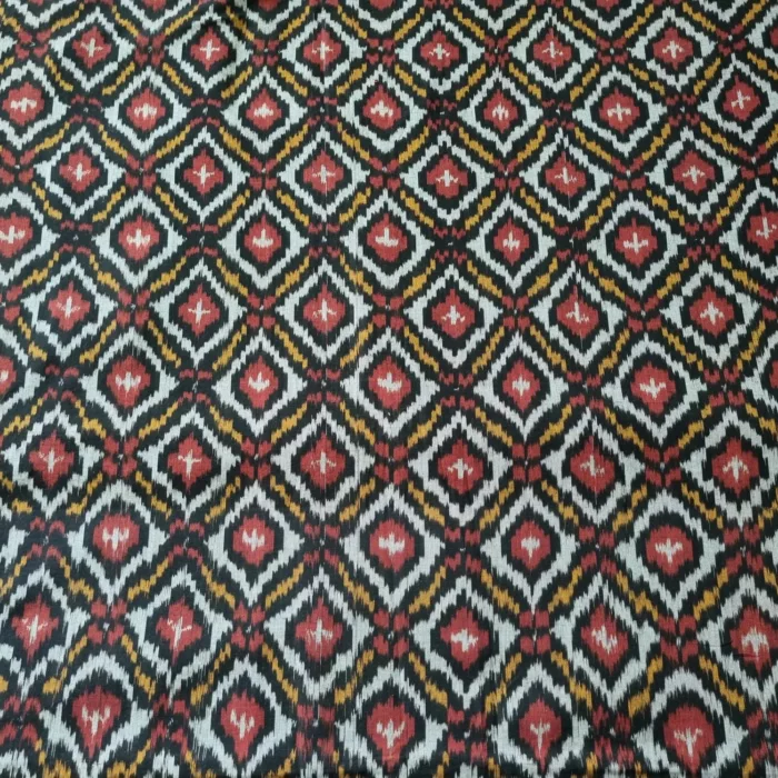 Artisan-made Ikat cotton fabric with fine detailed desig