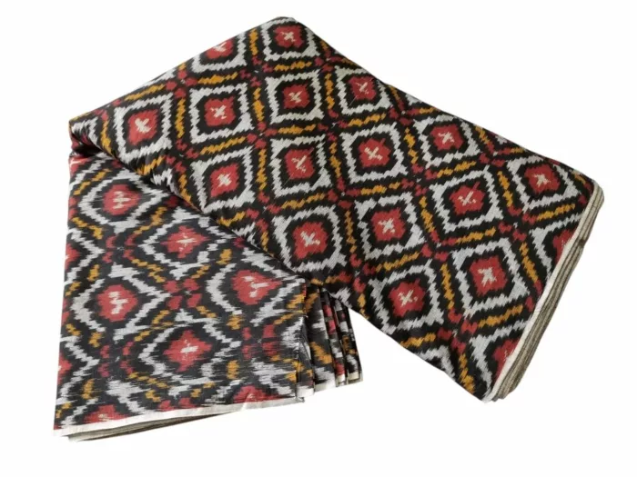 Artisan-made Ikat cotton fabric with fine detailed desig