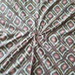 Eco-friendly 2/60 count pure cotton fabric featuring Ikat weave"