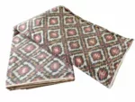 Eco-friendly 2/60 count pure cotton fabric featuring Ikat weave"