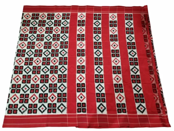 Pavankumar Weaves Double Ikat Saree with Blouse – 6.2m Length