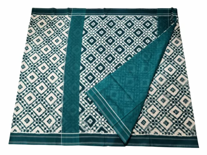 Handwoven Ikat Theliya Saree – Traditional South Indian Style