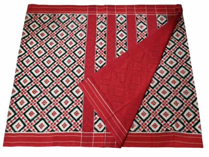 Pochampally Theliya Saree in Pure Cotton with 6.2 Meter Length