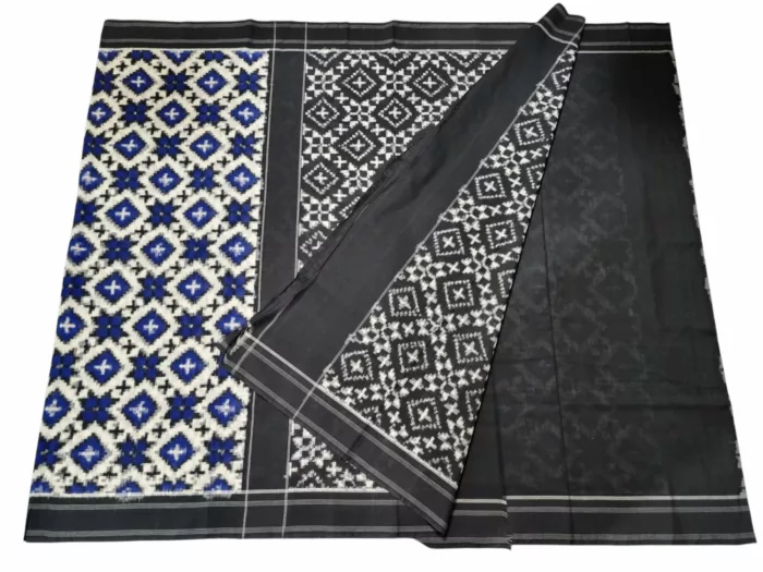 Double Ikat Theliya Saree - Pure Cotton Handwoven