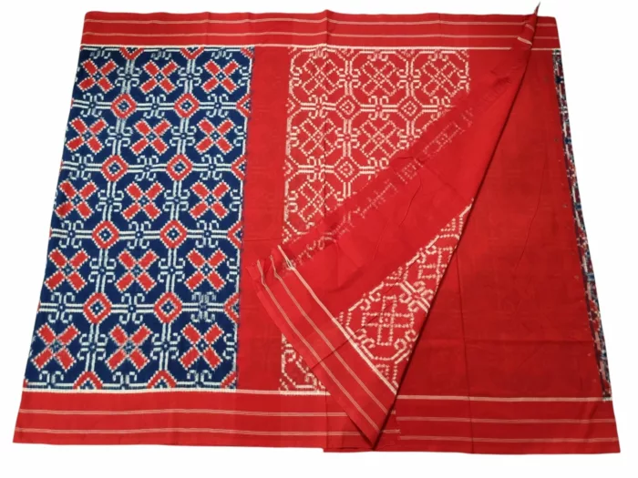 Pochampally Double Ikat Theliya Saree with Blouse Piece