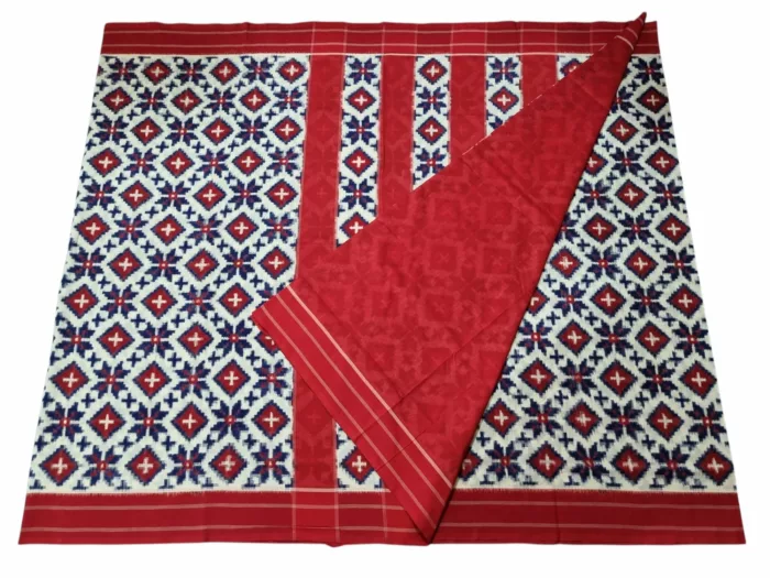 Soft Cotton Theliya Ikat Saree with Traditional Pochampally Weave