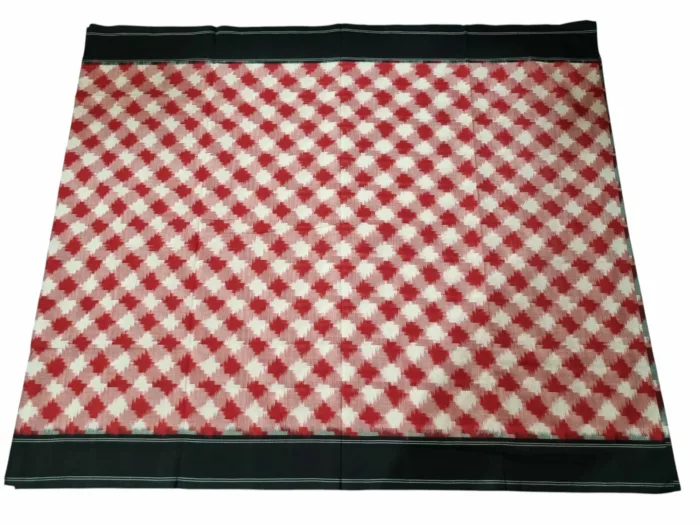 Elegant Handwoven Theliya Cotton Saree with Geometric Patterns