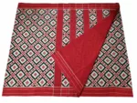 Pure Cotton Pochampally Saree with Double Ikat Teliya Design - Image 3