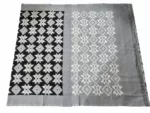 Grey And Black Theliya Rumal Saree with Blouse – 6.2 Meters of Heritage Elegance