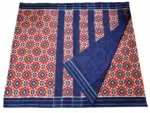 Pure Cotton Pochampally Saree with Double Ikat Teliya Design - Image 3