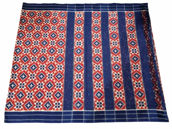 30 Pure Cotton Pochampally Saree with Double Ikat Teliya Design