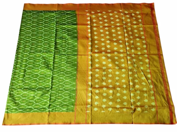 Authentic Pochampally handloom saree with bold and colorful motifs