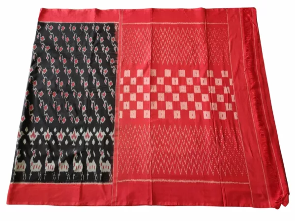 Pure cotton Pochampally saree with blouse piece handwoven in Ikat design