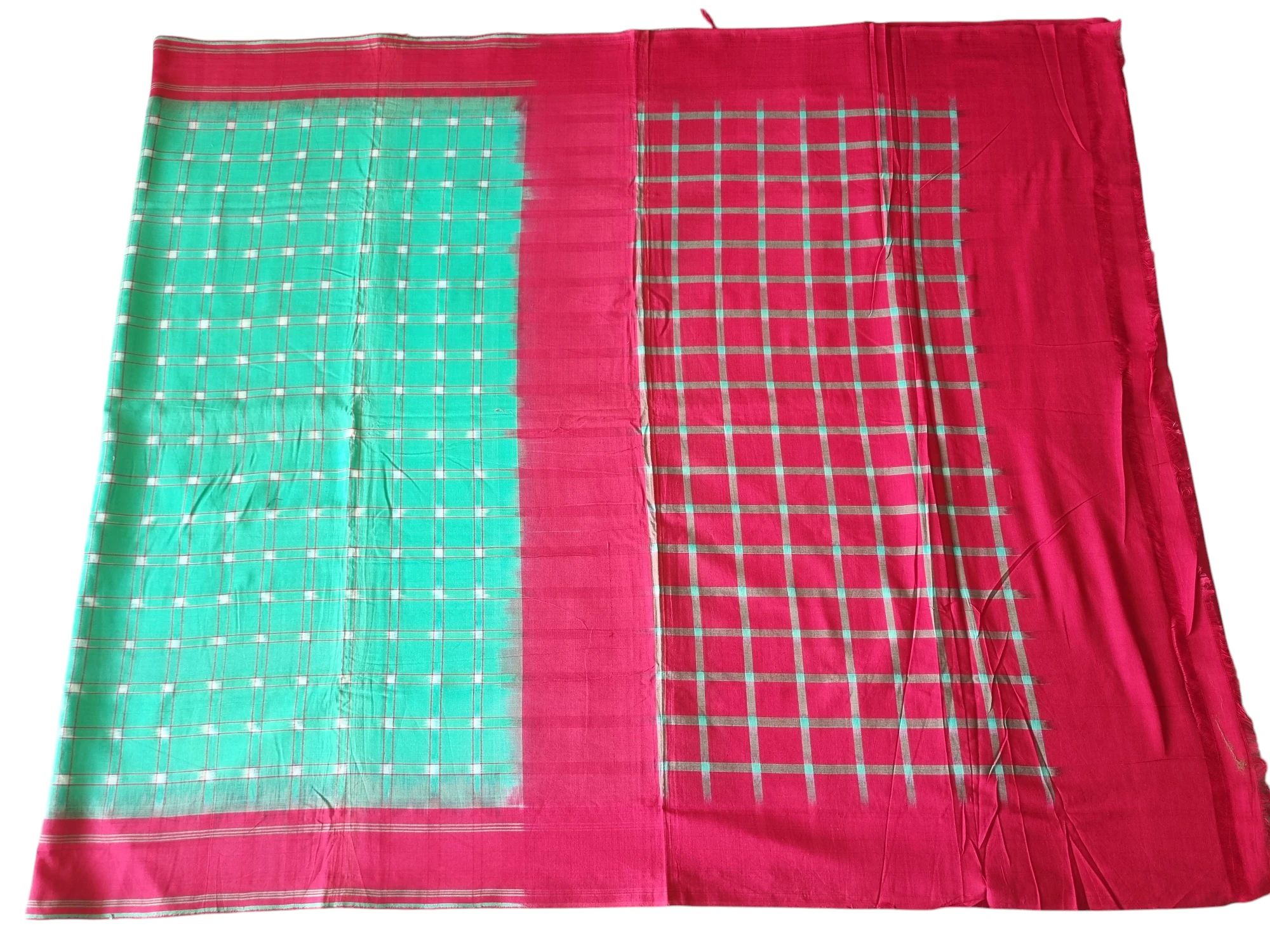wp-1751800086759810066631892802285.webp Handloom Pochampally Ikat cotton saree with attached blouse – traditional wear