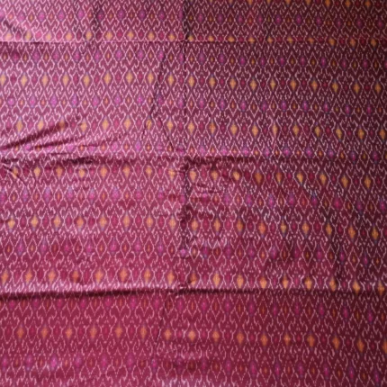 Breathable cotton silk fabric roll with vibrant Ikat