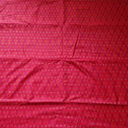 Breathable cotton silk fabric roll with vibrant Ikat