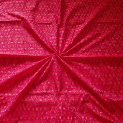 Breathable cotton silk fabric roll with vibrant Ikat