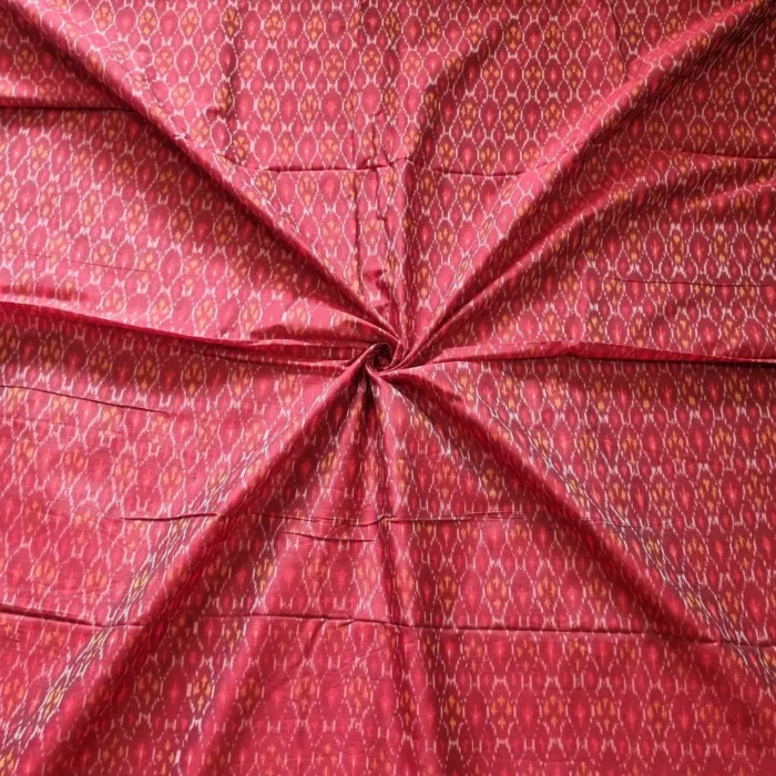 Handloom textile featuring bold Ikat patterns