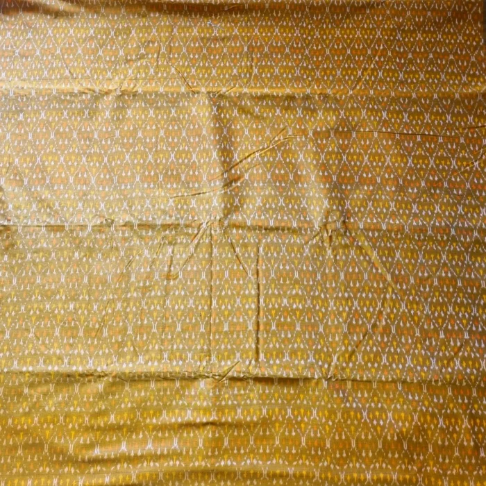 Indian handloom cotton silk fabric with Ikat motifs