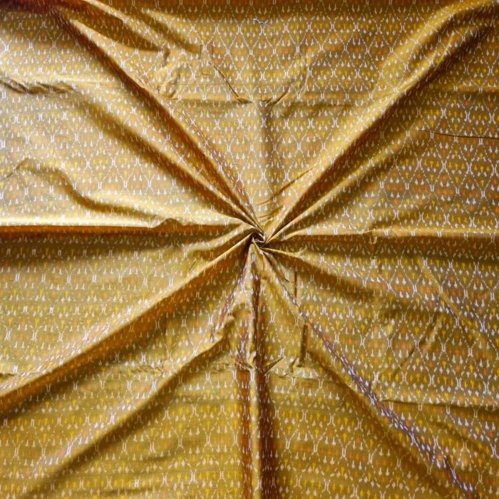 Indian handloom cotton silk fabric with Ikat motifs