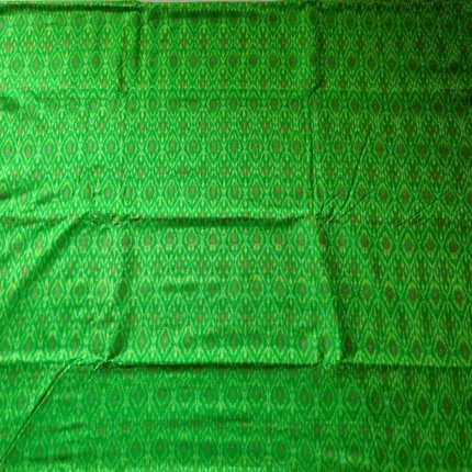 Ikat patterned fabric with smooth cotton silk finish