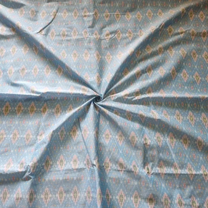Traditional Ikat weave on soft cotton silk fabric