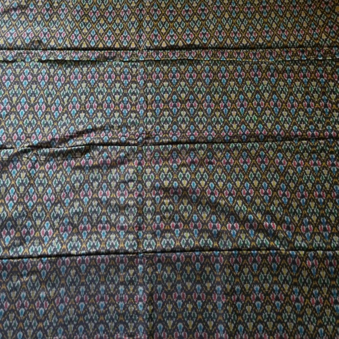 Hand-dyed Ikat cotton silk fabric for sewing projects