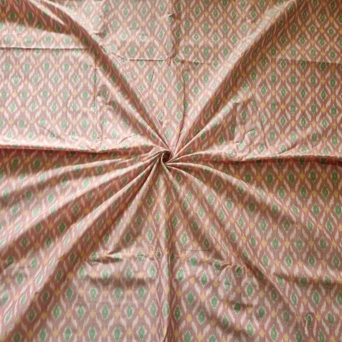 Detailed view of 45-inch wide cotton silk Ikat fabric