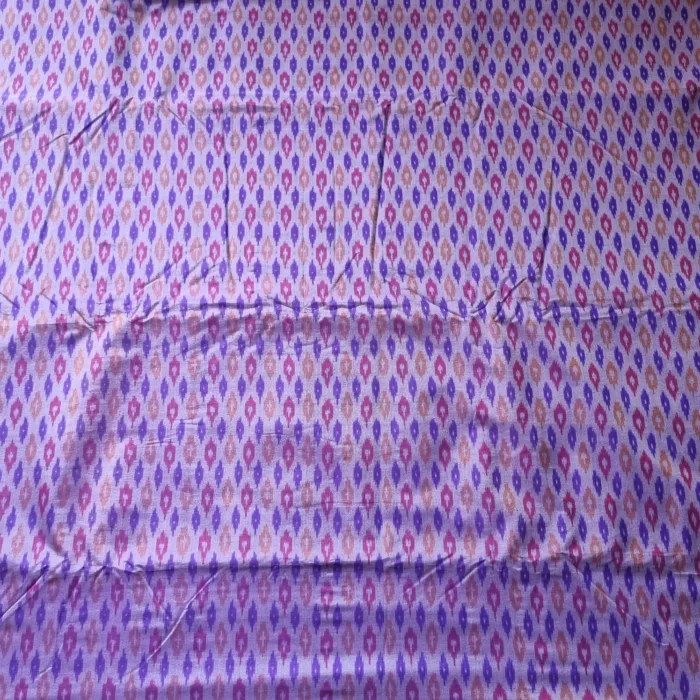 Close-up of Ikat tie-dye pattern on cotton silk fabric