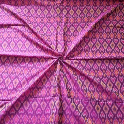 Handwoven Ikat cotton silk fabric with traditional design