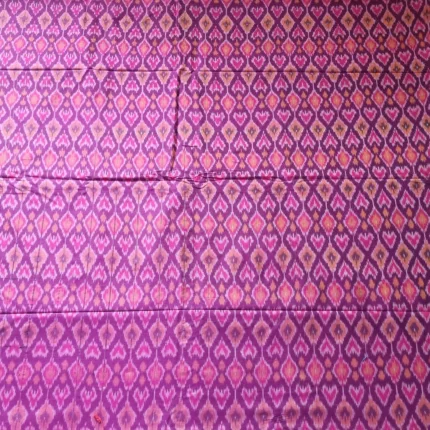 Handwoven Ikat cotton silk fabric with traditional design