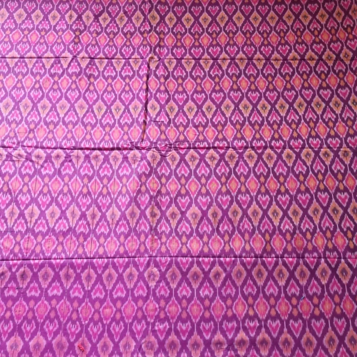 Handwoven Ikat cotton silk fabric with traditional design