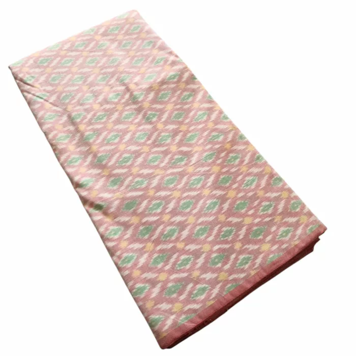 Detailed view of 45-inch wide cotton silk Ikat fabric