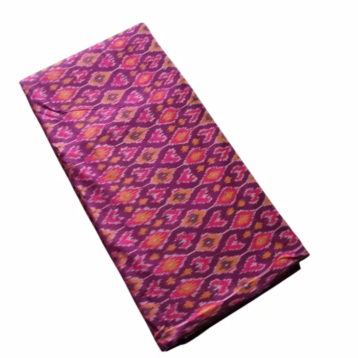 Handwoven Ikat cotton silk fabric with traditional design