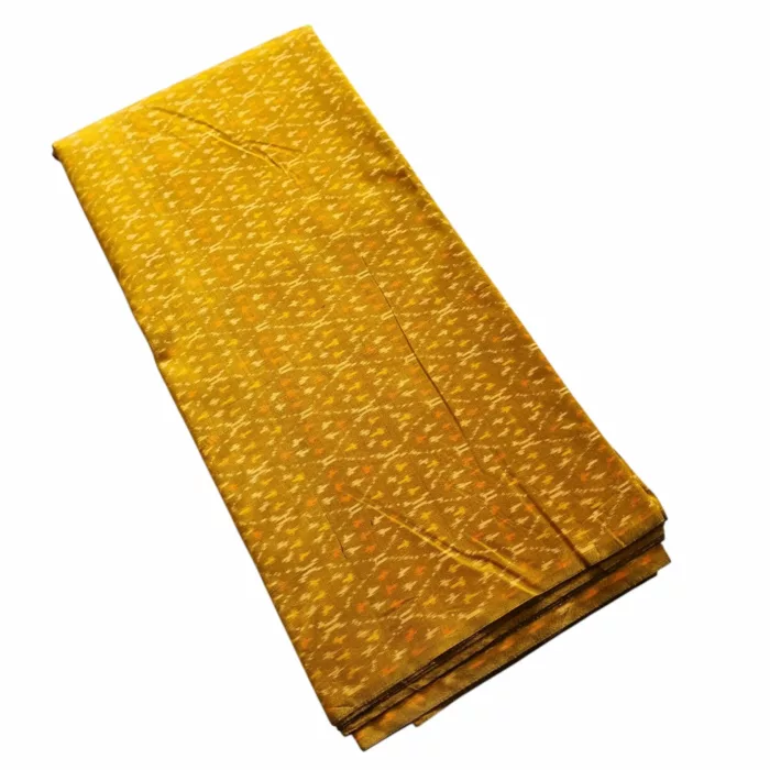 Indian handloom cotton silk fabric with Ikat motifs