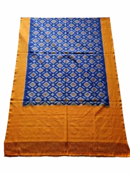 "2.5-meter handwoven pure cotton Ikat dupatta with traditional tie-dye pattern – ethnic scarf made in India"
