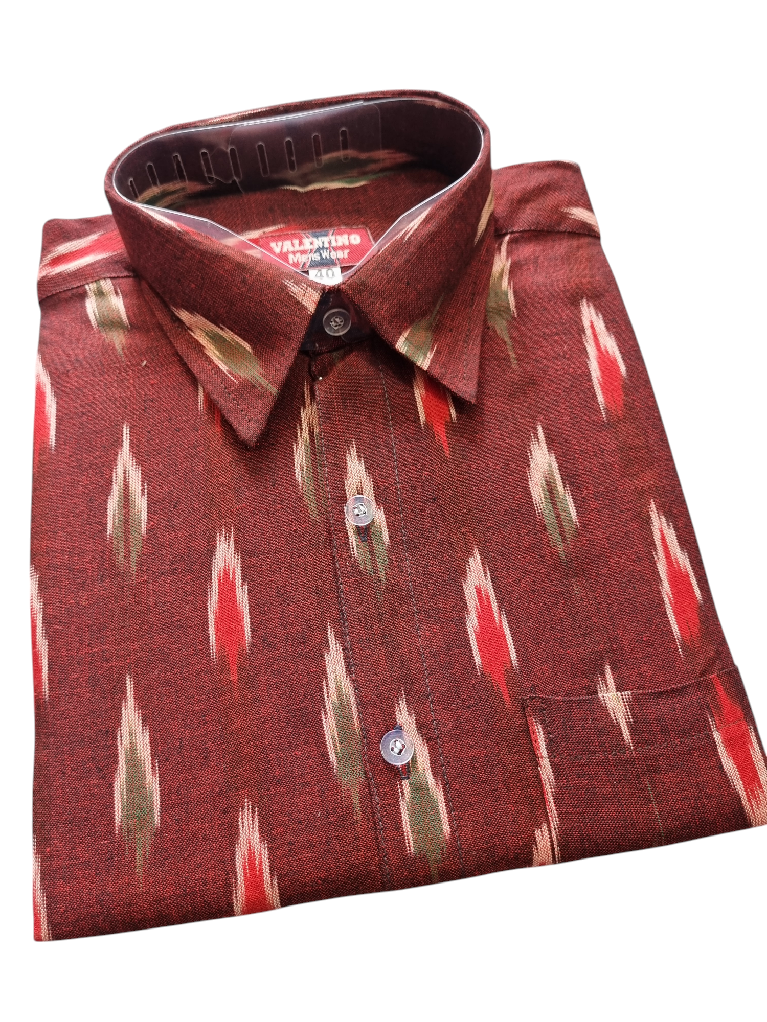 2025/08/1000364408.png Ikat pure Cotton shirt L Size - Image 1