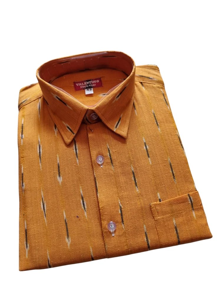 2025/08/1000364646.jpg Ikat pure Cotton shirt XL Size - Image 1