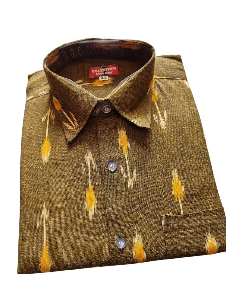 2025/08/1000364647.jpg Ikat pure Cotton shirt XL Size - Image 1