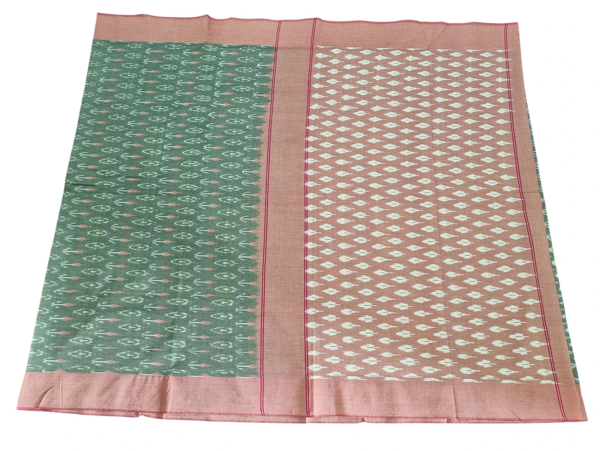 2025/08/1000386879.jpg kat Mercerised Cotton pochampally Saree with Matching Blouse - Image 1
