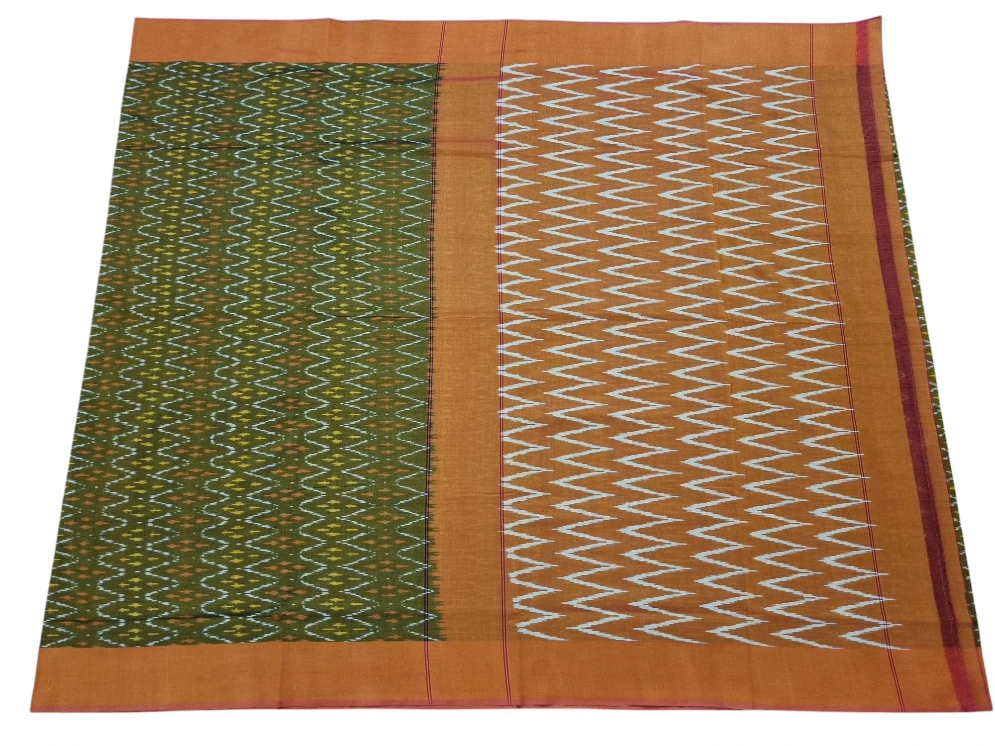 wp-17550998780427374284852820886791.webp Mercerised Cotton Pochampally Saree with Traditional Ikat Weave - Image 1