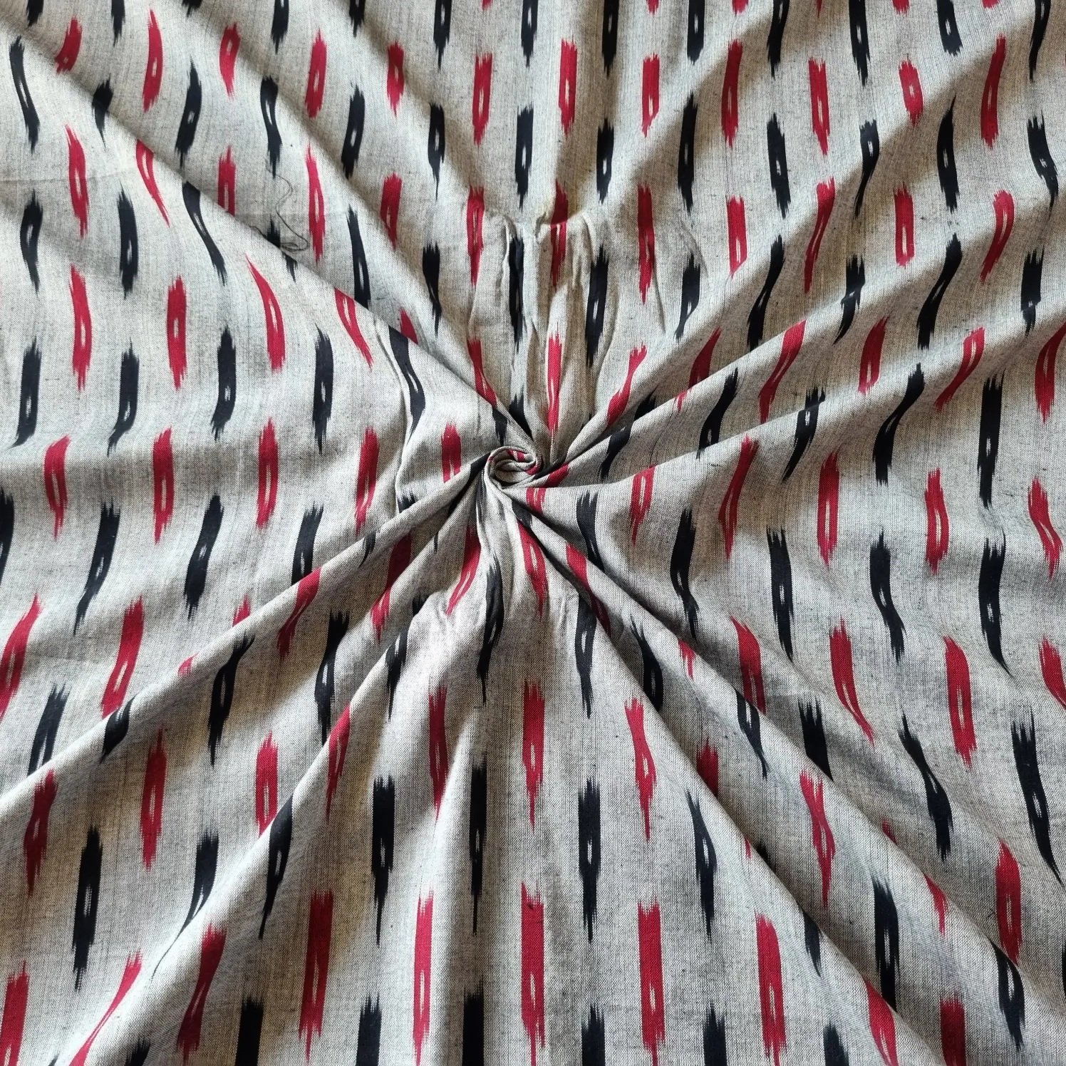 2025/09/1000377430.jpg Pure Cotton Fabric – Handwoven Ikat Design - Image 1