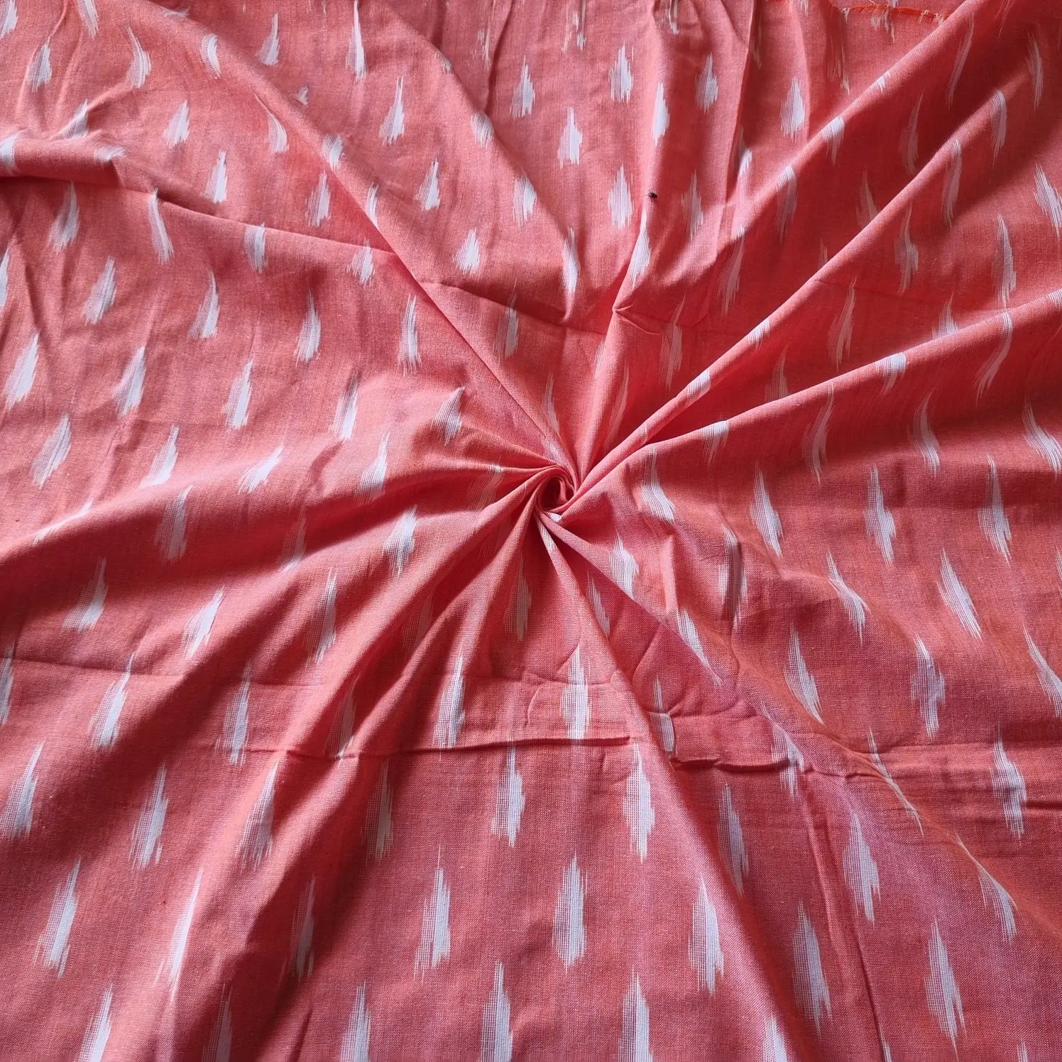 2025/09/1000377453.jpg Pure Cotton Fabric – Handwoven Ikat Design - Image 1