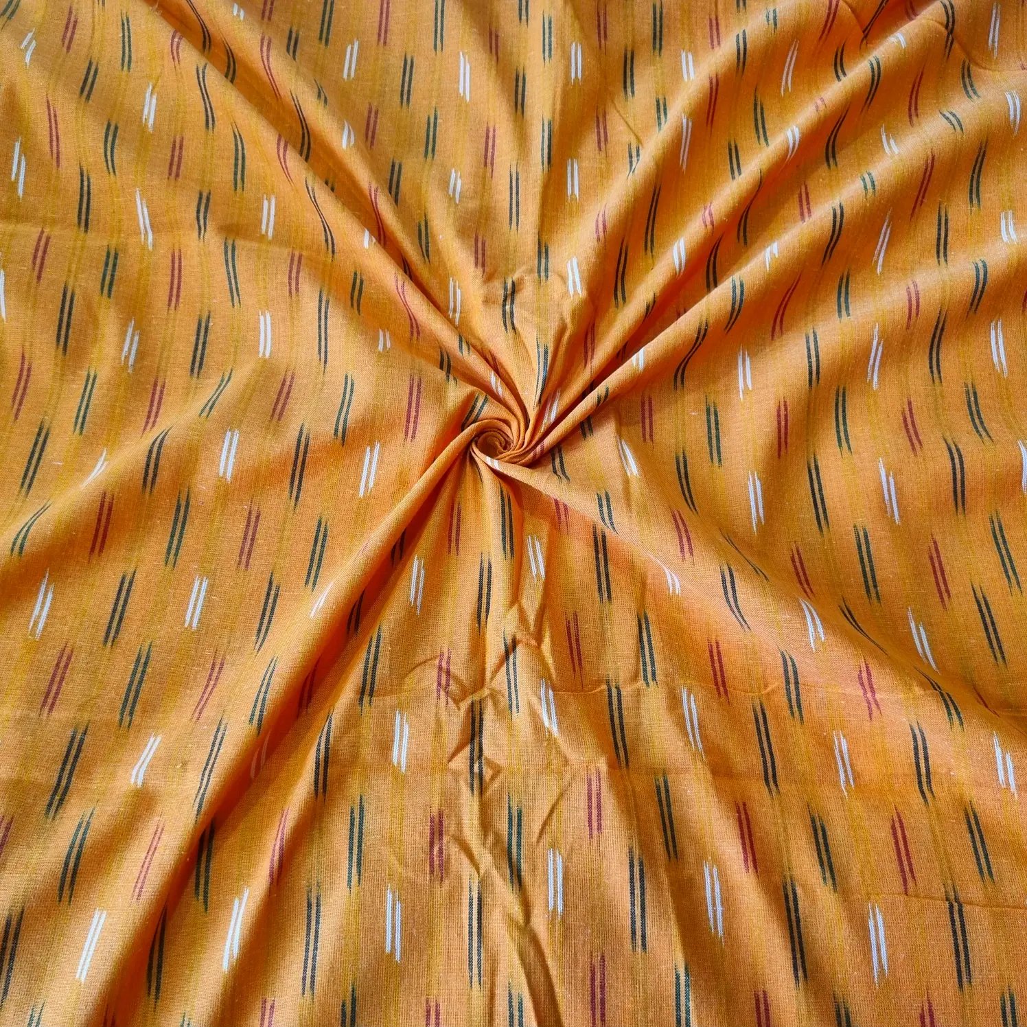 2025/09/1000377467.jpg Pure Cotton Fabric – Handwoven Ikat Design - Image 1