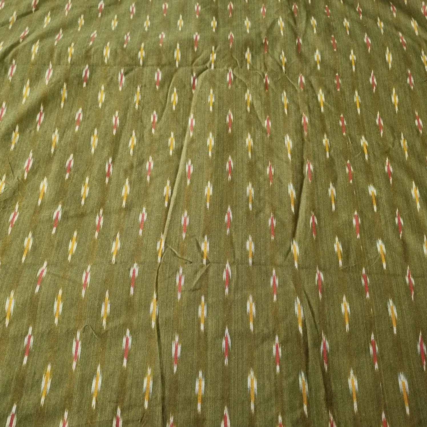 2025/09/1000377481.jpg Pure Cotton Fabric – Handwoven Ikat Design - Image 1