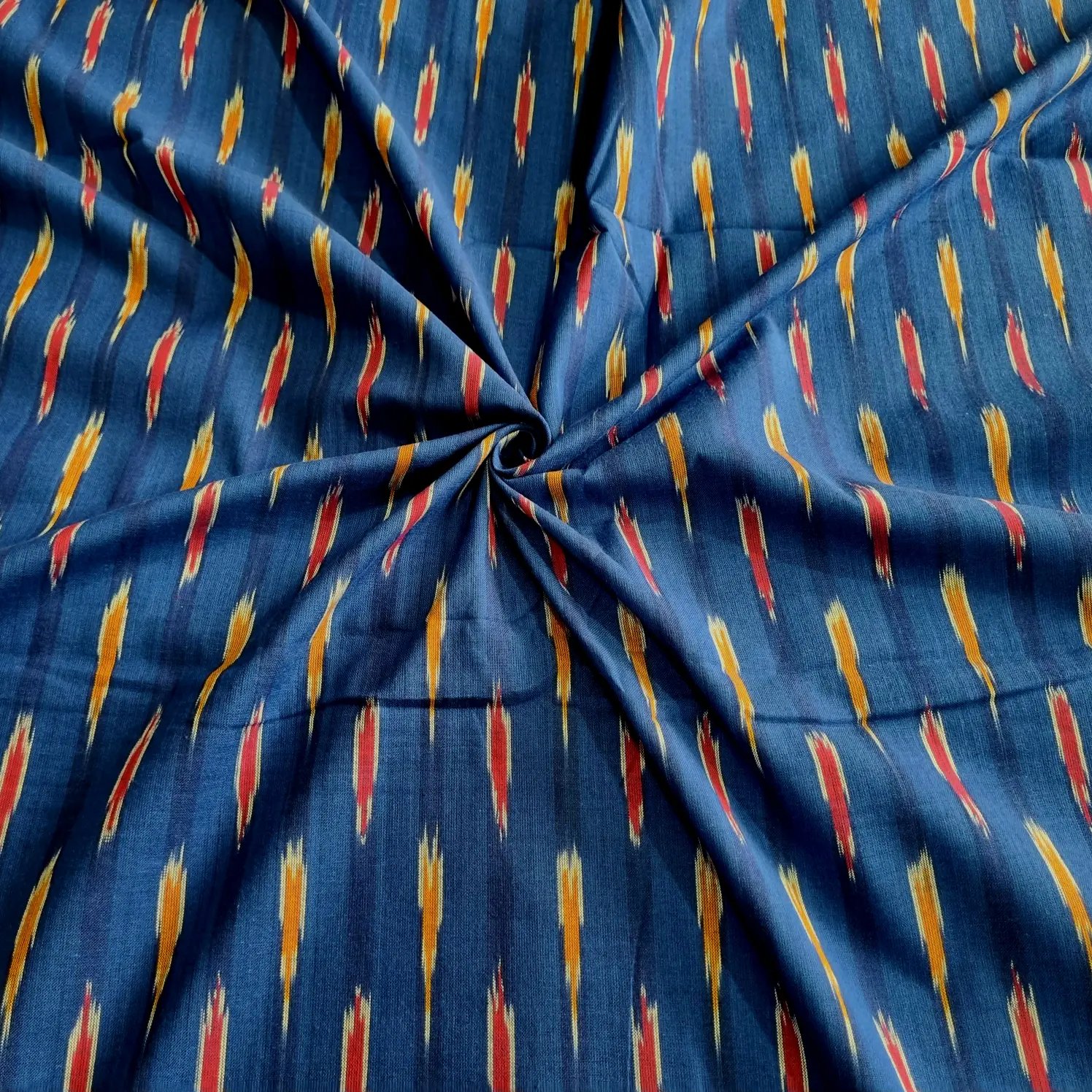 2025/09/1000377505.jpg Pure Cotton Fabric – Handwoven Ikat Design - Image 1